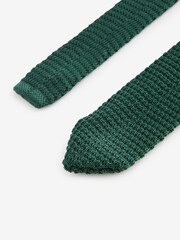 Forest Green Slim Knitted Tie - Image 3 of 3