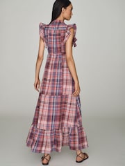Anthropologie Pink Pilcro Button-Front Ruffle Maxi Dress - Image 2 of 4