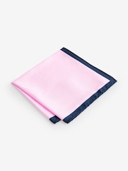 Navy Blue Flamingo/Pink Tie And Pocket Square Set - Image 4 of 5
