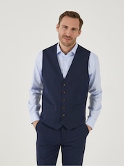 Skopes Blue Fallon Wool Blend Tailored Fit Suit Waistcoat - Image 1 of 4