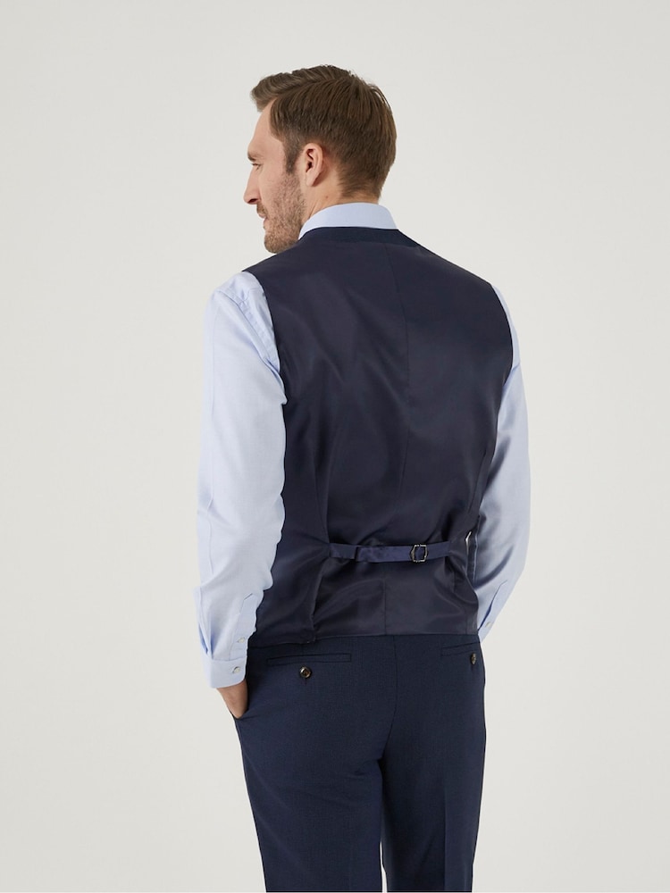 Skopes Blue Fallon Wool Blend Tailored Fit Suit Waistcoat - Image 2 of 4
