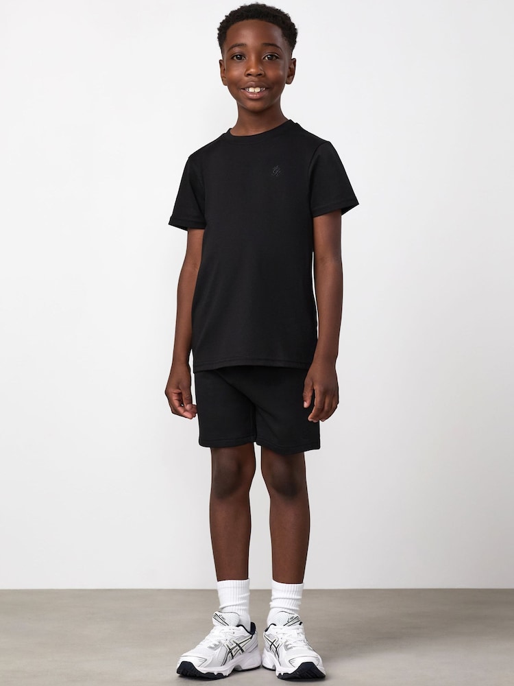 Gym King Black Victory Loopback Shorts - Image 1 of 4 Gym King Black Victory Loopback Shorts - Image 1 of 4