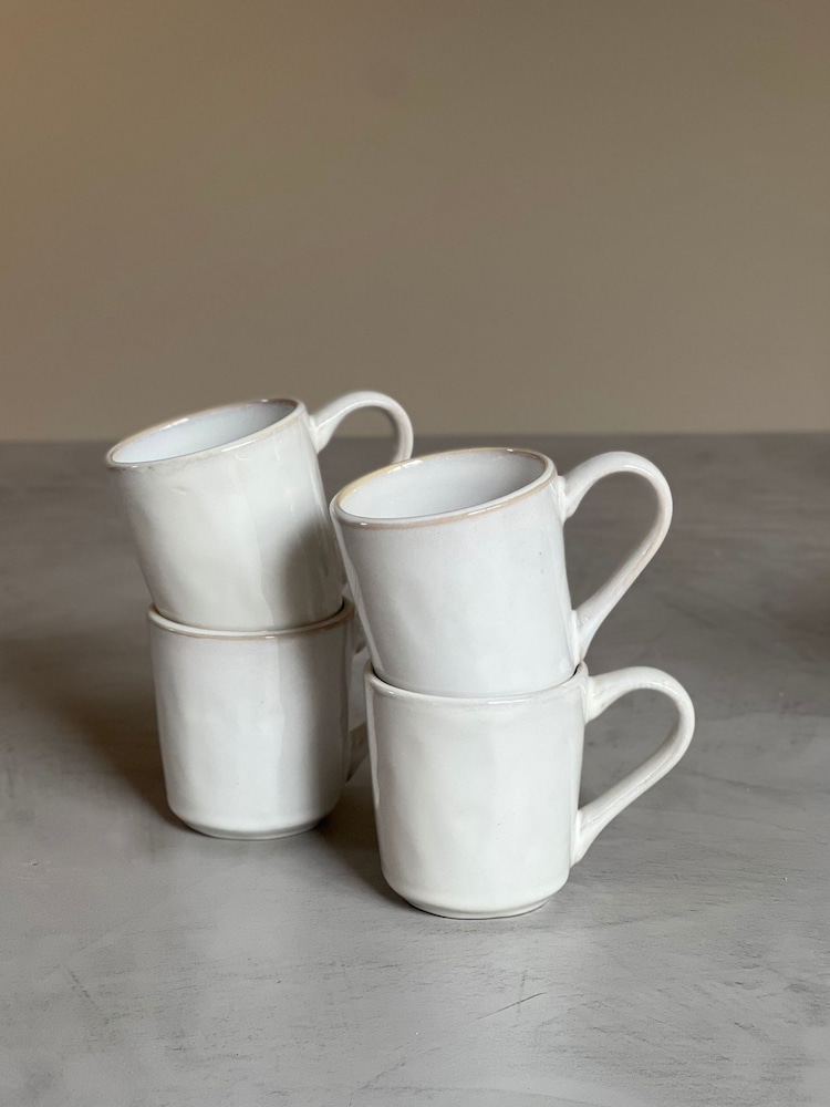 Dutch Rose Set of 4 White Mugs - Image 1 of 1