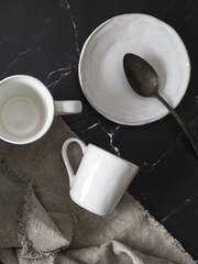 Dutch Rose Set of 4 White Mugs - Image 4 of 4