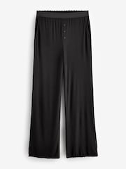 Black Short Sleeve Rib Pyjamas - Image 8 of 9