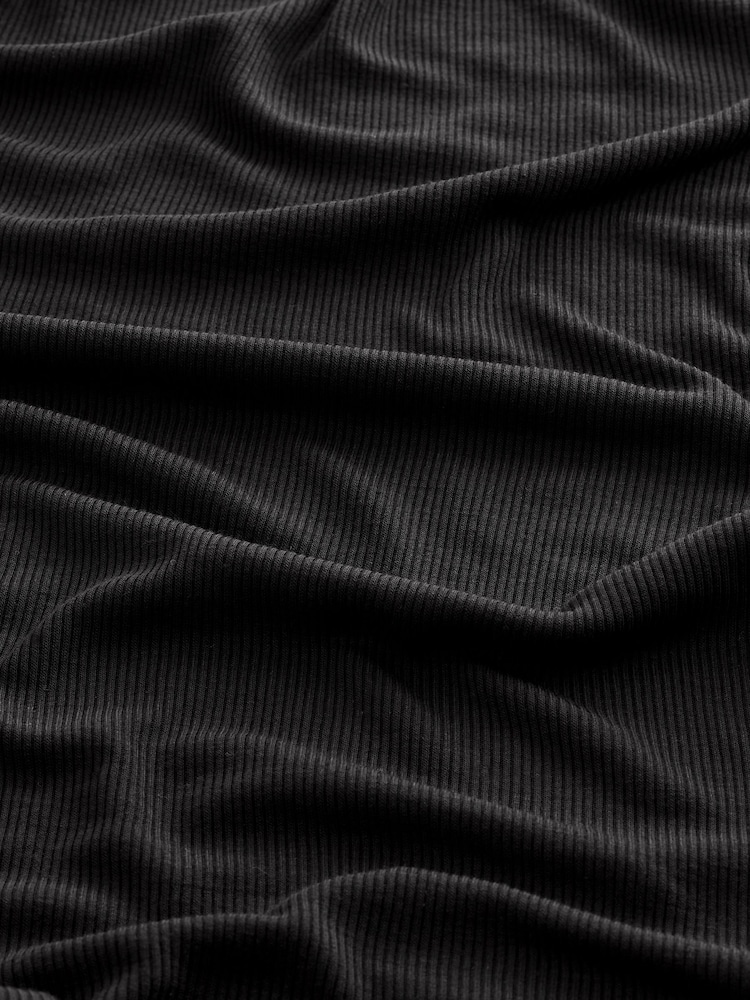 Black Short Sleeve Rib Pyjamas - Image 9 of 9 Black Short Sleeve Rib Pyjamas - Image 9 of 9