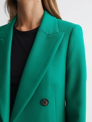 Reiss Green Logan Single Breasted Twill Blazer - Image 4 of 5
