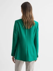 Reiss Green Logan Single Breasted Twill Blazer - Image 5 of 5