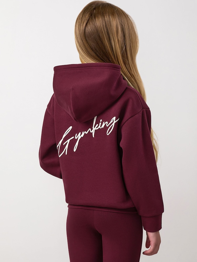 Gym King Red Script Relaxed Fit Hoodie - Image 2 of 4 Gym King Red Script Relaxed Fit Hoodie - Image 2 of 4