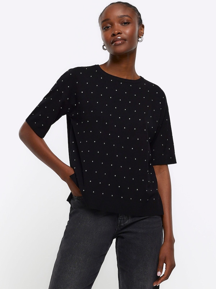 River Island Black Heatseal Top - Image 1 of 3
