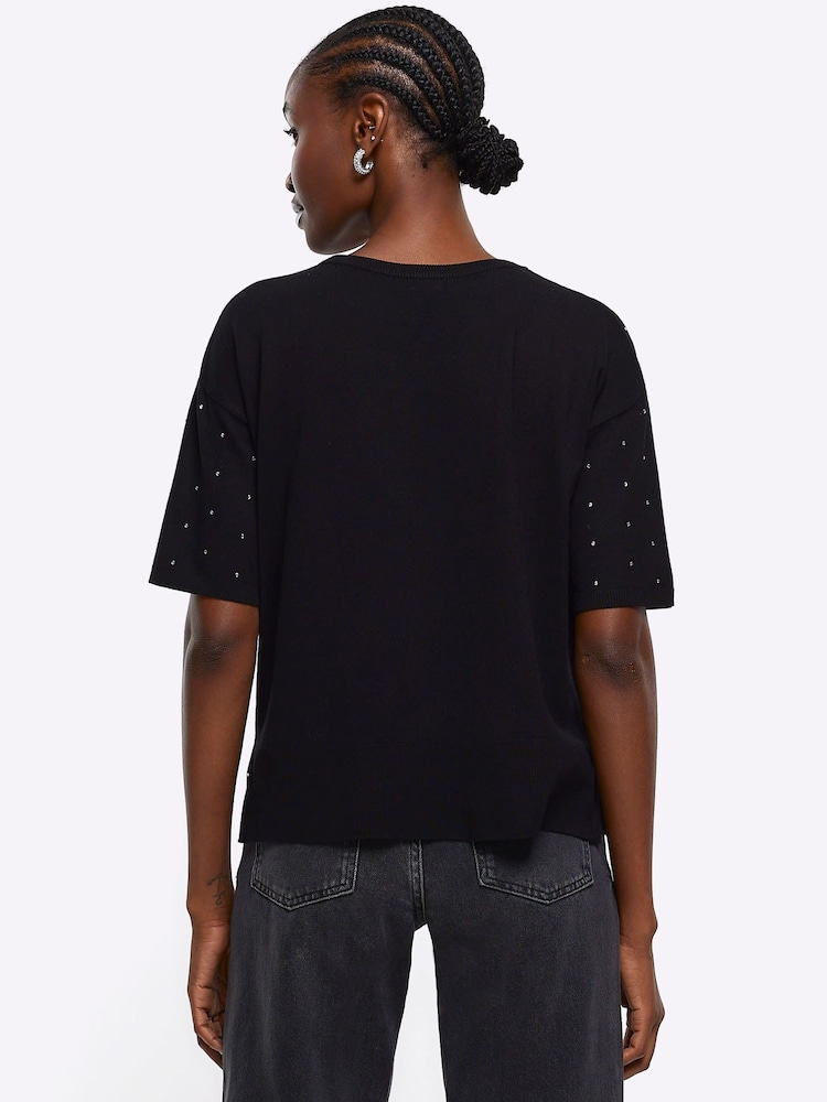 River Island Black Heatseal Top - Image 2 of 3