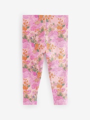 Pink Vintage Floral Rib Jersey Leggings (3mths-7yrs) - Image 5 of 6