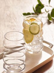 Set of 2 Clear Scandi Ripple Glasses - Image 1 of 4