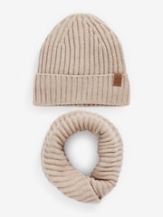 Neutral Knitted Snood and Hat Set (1-16yrs) - Image 1 of 4