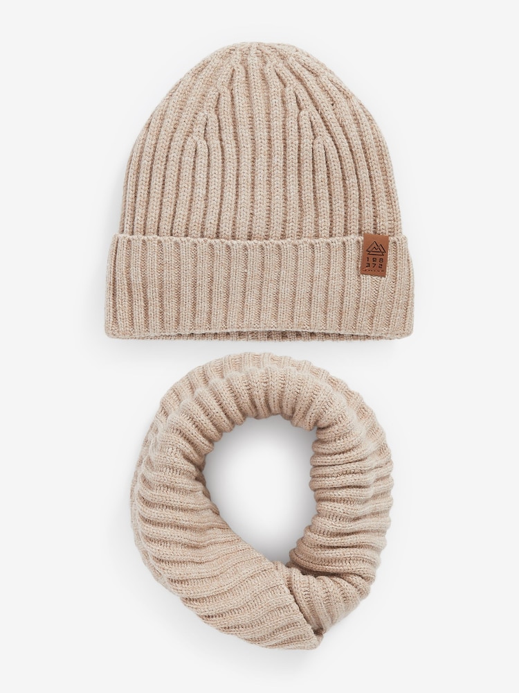 Neutral Knitted Snood and Hat Set (1-16yrs) - Image 1 of 4