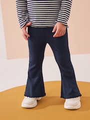 Navy Rib Flare Leggings (3mths-7yrs) - Image 1 of 1