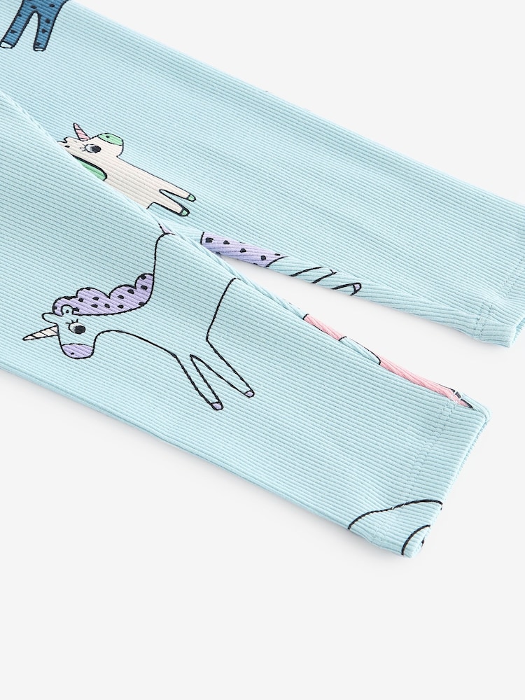 Blue Unicorn Rib Jersey Leggings (3mths-7yrs) - Image 6 of 6 Blue Unicorn Rib Jersey Leggings (3mths-7yrs) - Image 6 of 6