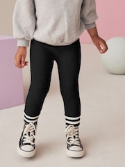 Black Cuffed Ribbed Leggings (3mths-7yrs) - Image 1 of 3