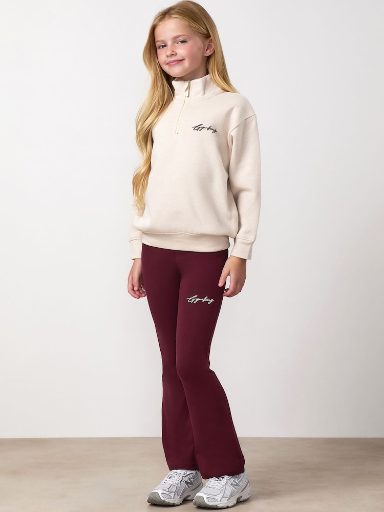 Gym King Red Script Flared Leggings - Image 1 of 4