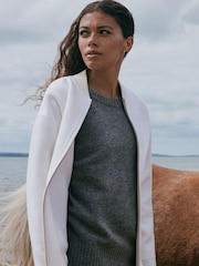 Reiss Cream Immy Relaxed Blindseam Bomber Jacket - Image 5 of 7