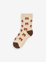 Bear Stripe Cosy Terry Cotton Rich Socks 5 Pack - Image 2 of 6
