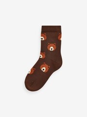 Bear Stripe Cosy Terry Cotton Rich Socks 5 Pack - Image 6 of 6