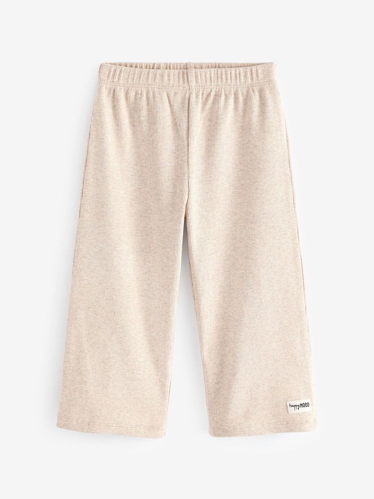 Ecru Ribbed Wide Leg Trousers (3mths-7yrs) - Image 6 of 8
