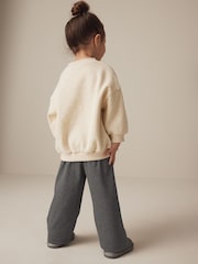 Charcoal Grey Ribbed Wide Leg Trousers (3mths-7yrs) - Image 3 of 7