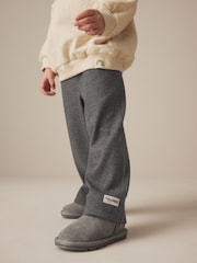 Charcoal Grey Ribbed Wide Leg Trousers (3mths-7yrs) - Image 4 of 7