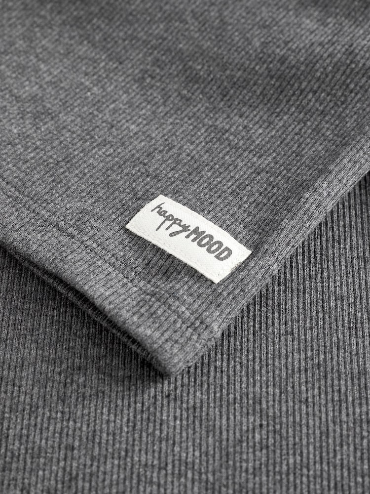 Charcoal Grey Ribbed Wide Leg Trousers (3mths-7yrs) - Image 7 of 7