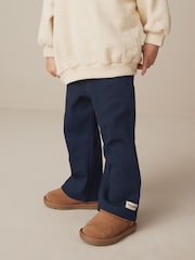 Navy Ribbed Wide Leg Trousers (3mths-7yrs) - Image 2 of 5