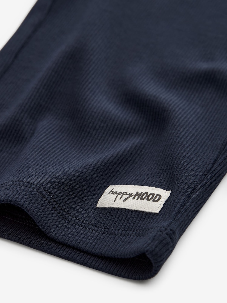 Navy Ribbed Wide Leg Trousers (3mths-7yrs) - Image 5 of 5