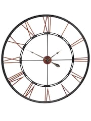 Libra Black Oversized Metal Skeletal Wall Clock - Image 2 of 2