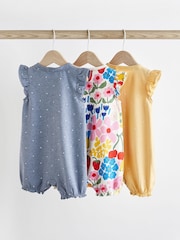 Blue/ Yellow Character Baby Rompers 3 Pack - Image 2 of 10