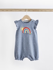 Blue/ Yellow Character Baby Rompers 3 Pack - Image 3 of 10