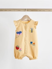 Blue/ Yellow Character Baby Rompers 3 Pack - Image 4 of 10