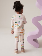 Ecru Rainbow Cherries Cotton Rich Ribbed Leggings (3mths-7yrs) - Image 3 of 8