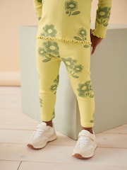 Green Flower Leggings (3mths-7yrs) - Image 1 of 6