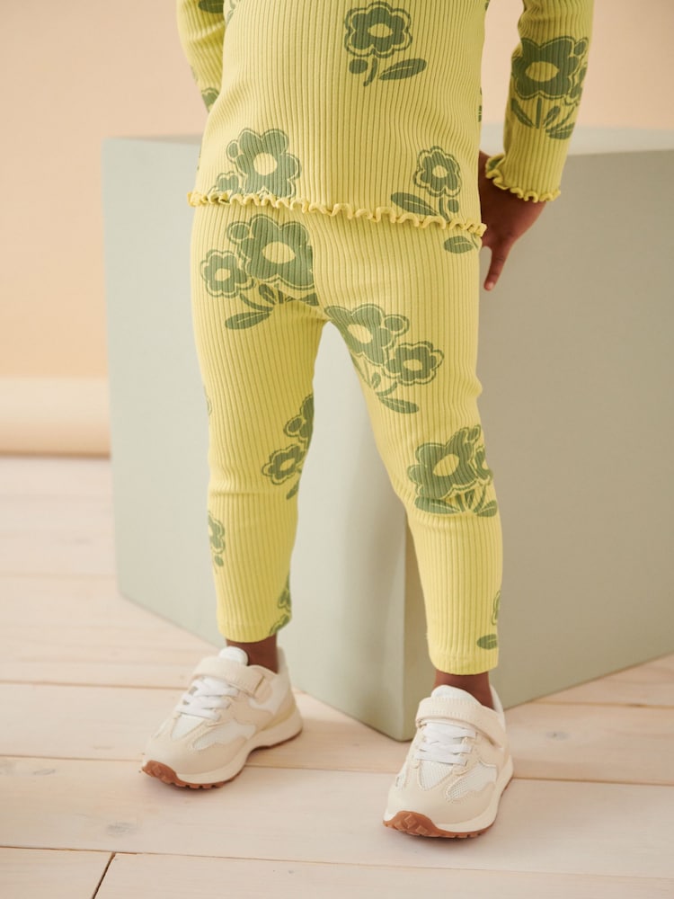 Green Flower Leggings (3mths-7yrs) - Image 1 of 6