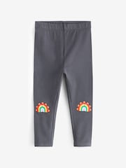 Charcoal Grey Rainbow Embellished Leggings (3mths-7yrs) - Image 2 of 4