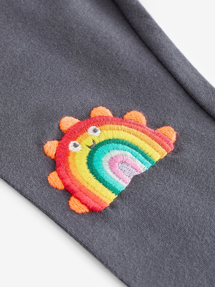 Charcoal Grey Rainbow Embellished Leggings (3mths-7yrs) - Image 4 of 4 Charcoal Grey Rainbow Embellished Leggings (3mths-7yrs) - Image 4 of 4
