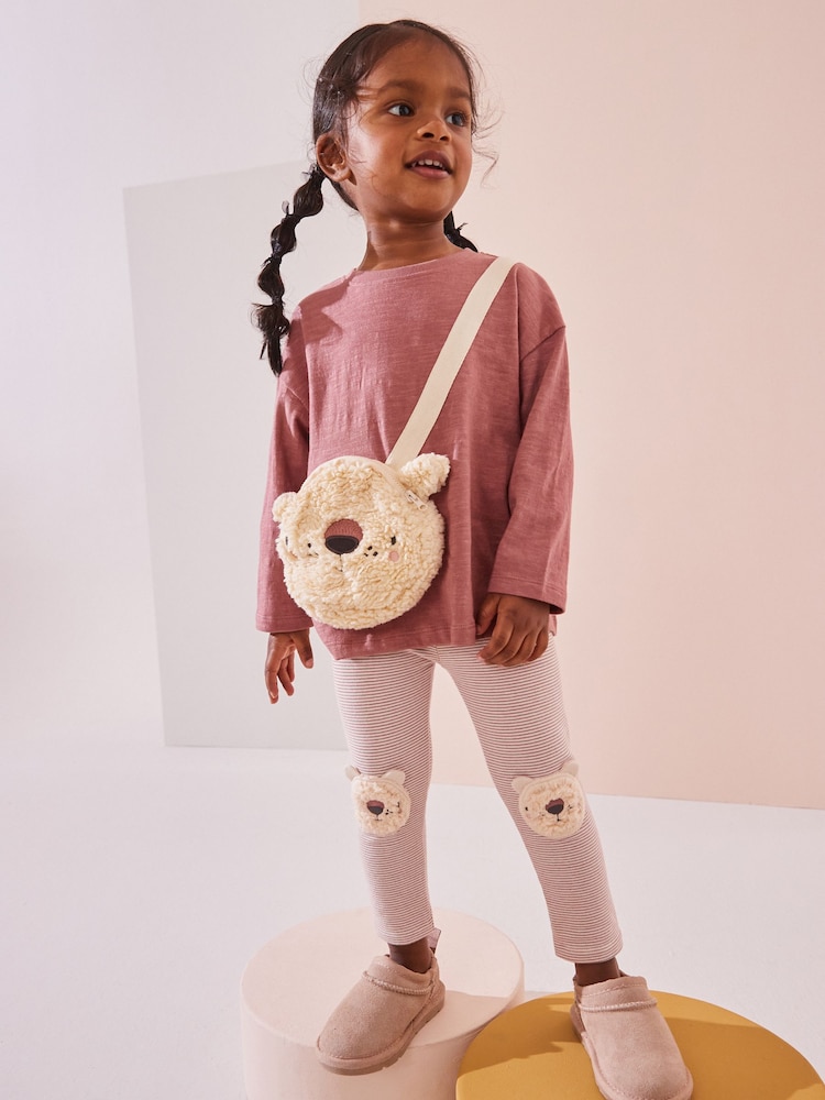 Striped Bear Embellished Leggings (3mths-7yrs) - Image 1 of 5 Striped Bear Embellished Leggings (3mths-7yrs) - Image 1 of 5
