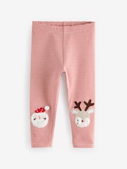 Red Stripe Christmas Santa Embellished Leggings (3mths-7yrs) - Image 5 of 7