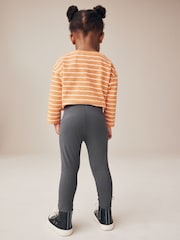 Charcoal Grey Pumpkin Embellished Leggings (3mths-7yrs) - Image 3 of 7