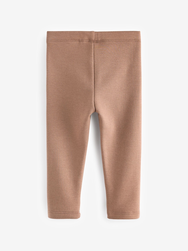 Tan Brown Cosy Fleece Lined Leggings (3mths-7yrs) - Image 2 of 3
