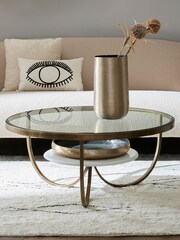 Libra Interiors Gold Nolita Iron Round Coffee Shelf - Image 1 of 2