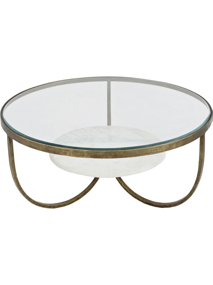 Libra Interiors Gold Nolita Iron Round Coffee Shelf - Image 2 of 2