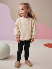 Black Cosy Fleece Lined Leggings (3mths-7yrs) - Image 2 of 3