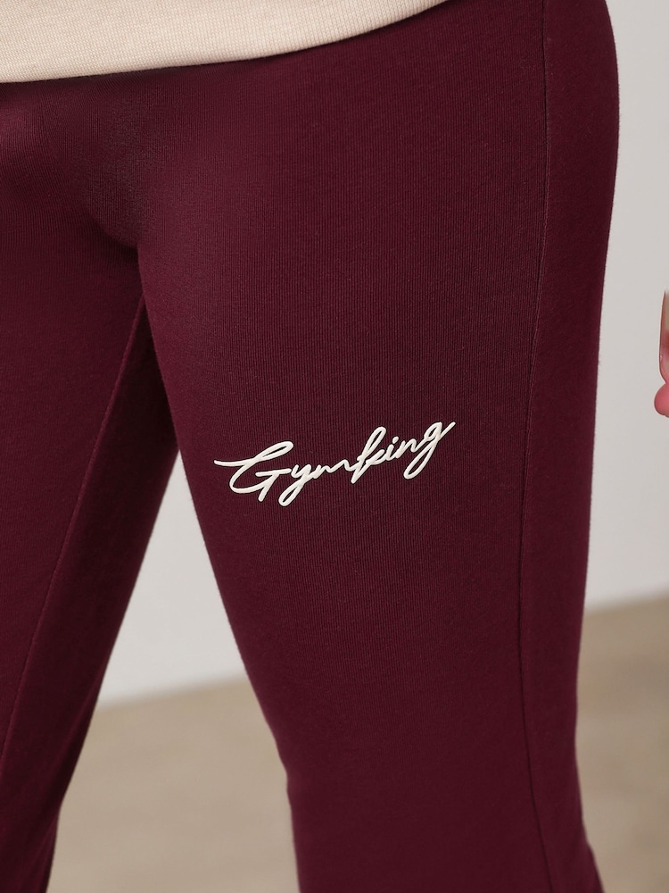 Gym King Red Script Flared Leggings - Image 4 of 4 Gym King Red Script Flared Leggings - Image 4 of 4