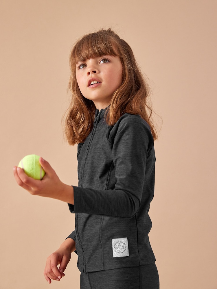 Schwarz meliert - Sportliche Jacke mit durchgehendem Reißverschluss (3—16 Jahre) - Bild 1 von 9 Schwarz meliert - Sportliche Jacke mit durchgehendem Reißverschluss (3—16 Jahre) - Bild 1 von 9